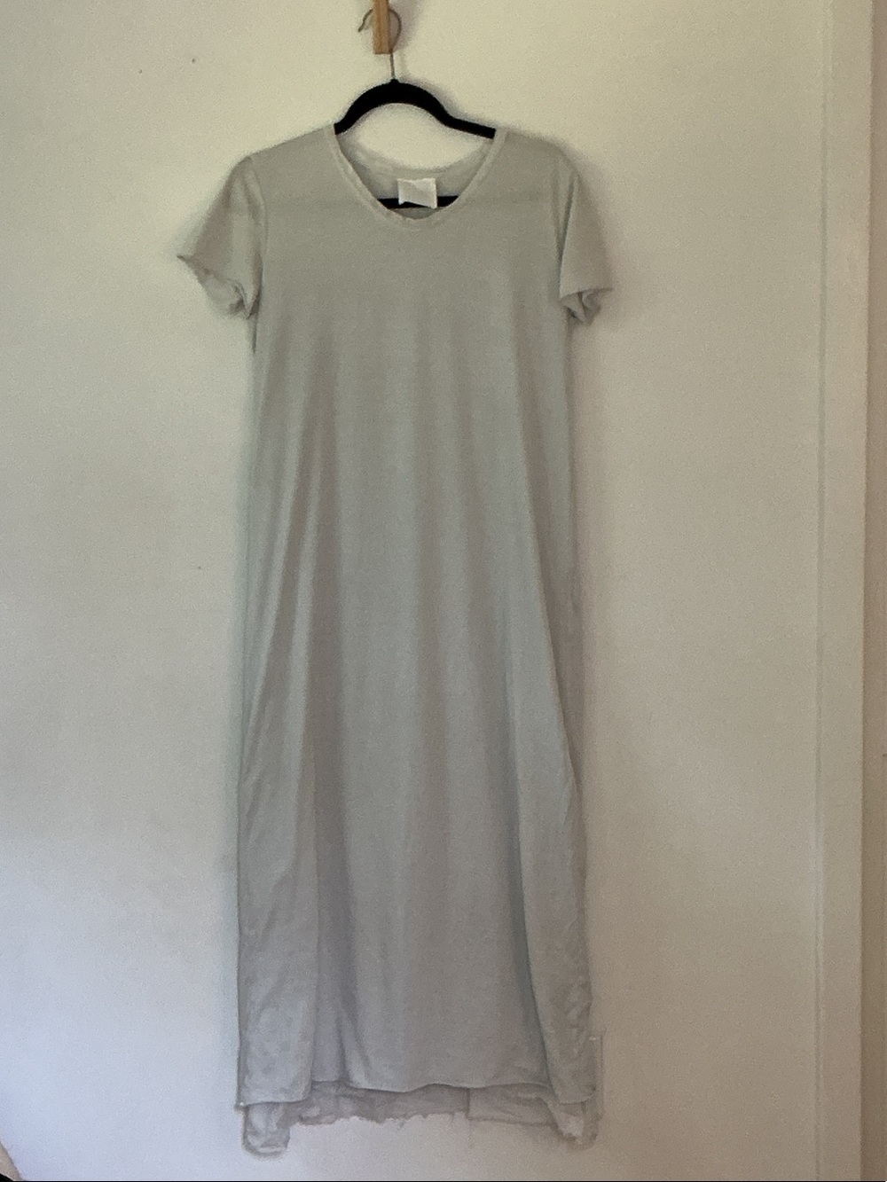 Classic Short-Sleeve Maxi Dress in Light Gray